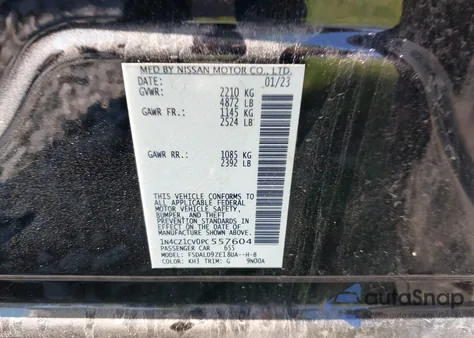 2023 Nissan Leaf Sv Plus from USA, damaged, VIN 1N4CZ1CV0PC557604